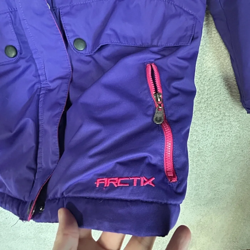 Arctic Kids Large Ski Coat Insulated Purple And Pink Missing One Snap. Outdoor